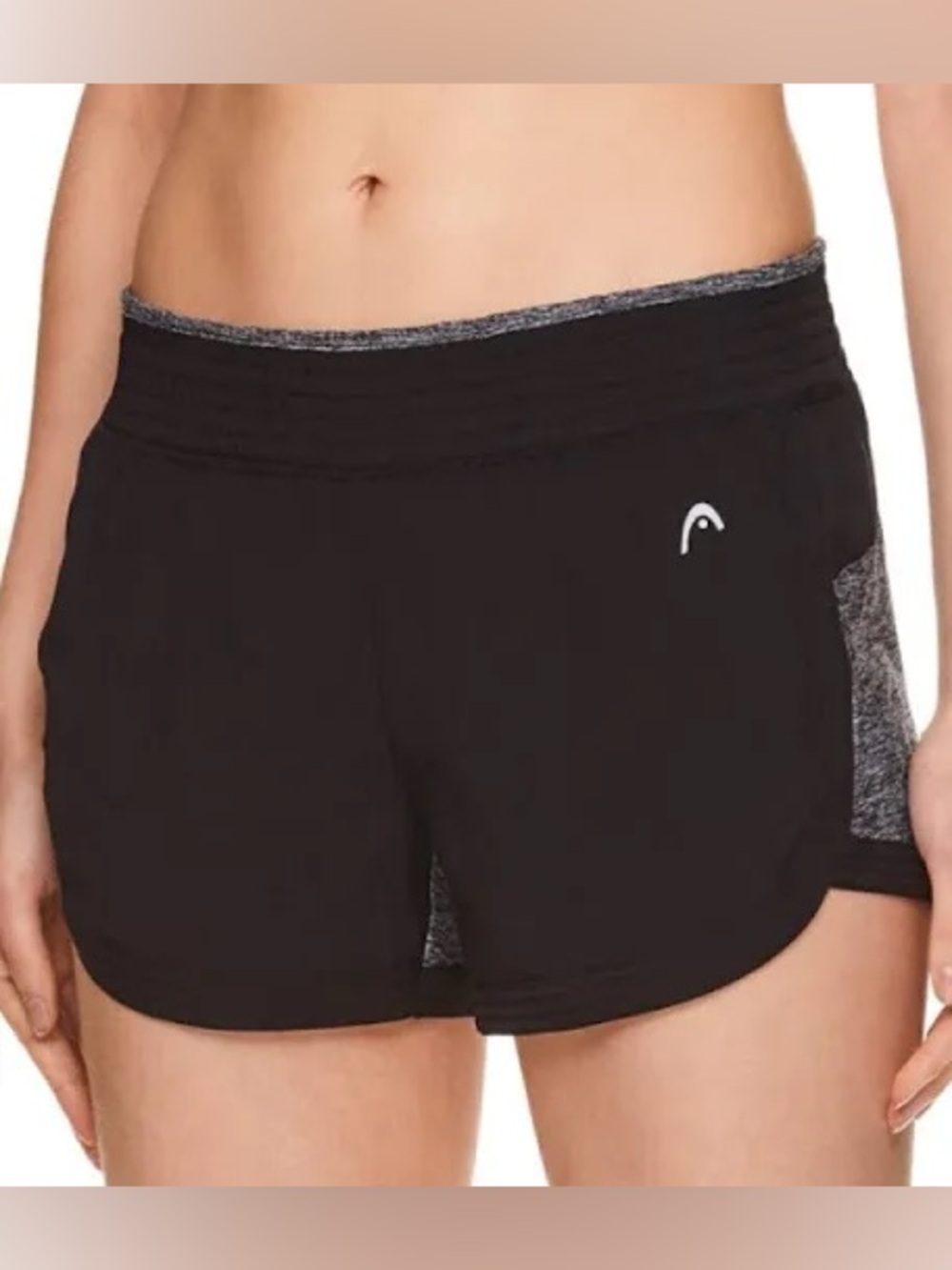 Head Black Athletic Dolphin Shorts with Heather Gray Details Size Large